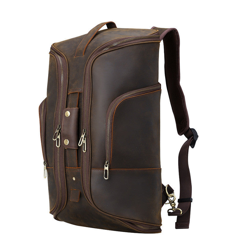 Men's Fashion Top Layer Leather Backpackage - Hanabi