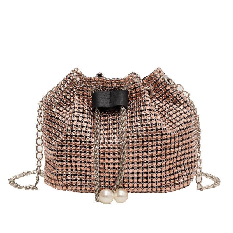 Women's Crossbody Rhinestone Bucket Bag - Hanabi