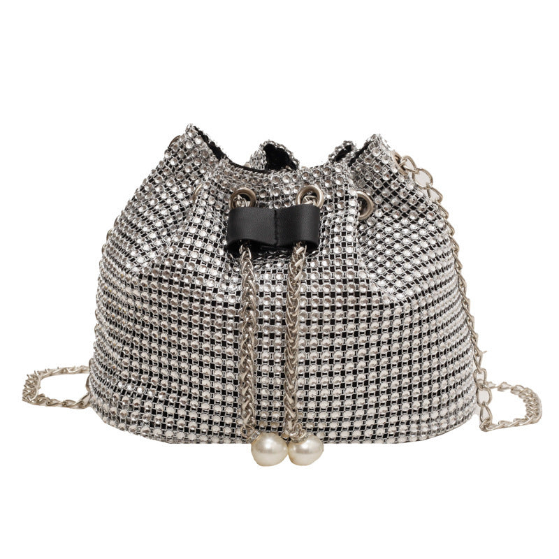 Women's Crossbody Rhinestone Bucket Bag - Hanabi