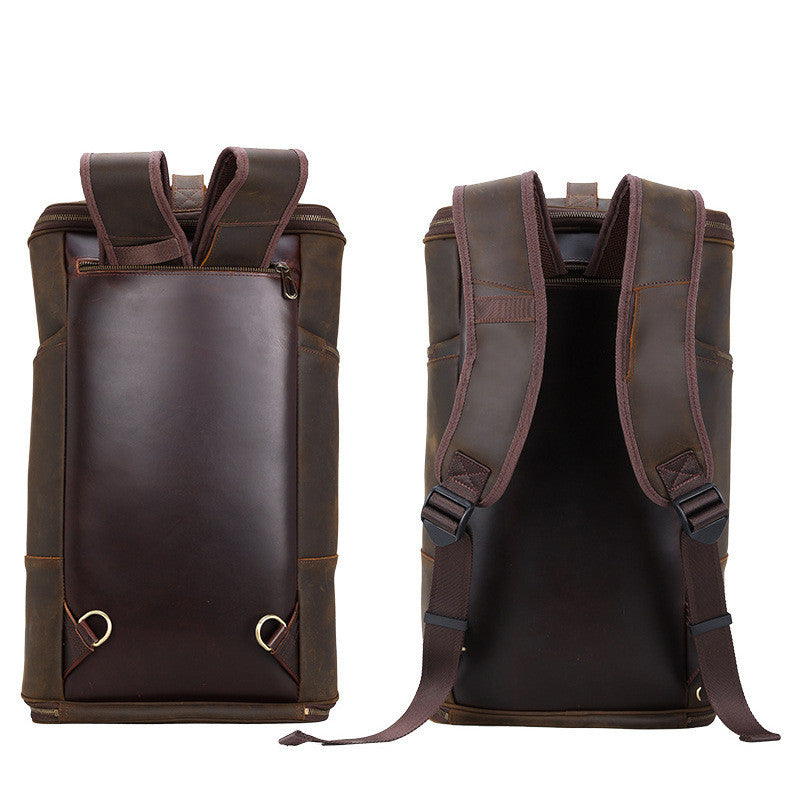 Men's Fashion Top Layer Leather Backpackage - Hanabi