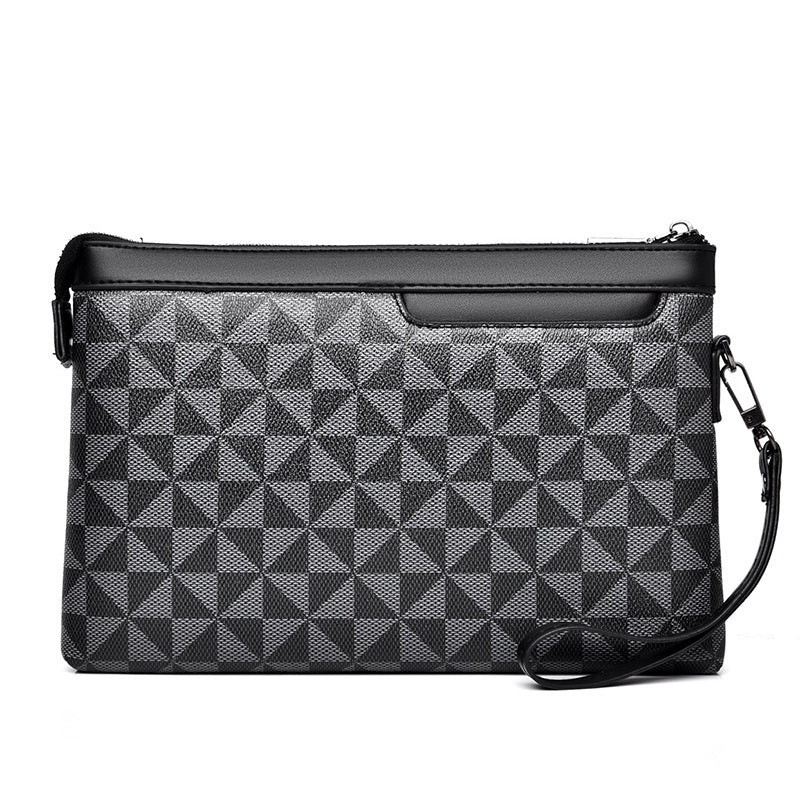 Men's Plaid Leather Portable Envelope Fashion Youth Wallet - Hanabi