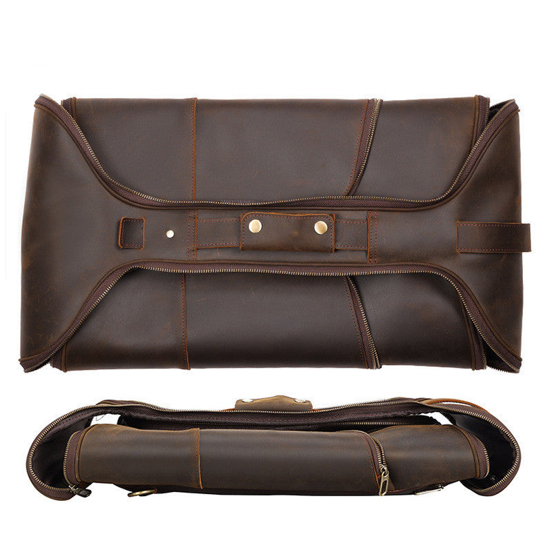 Men's Fashion Top Layer Leather Backpackage - Hanabi