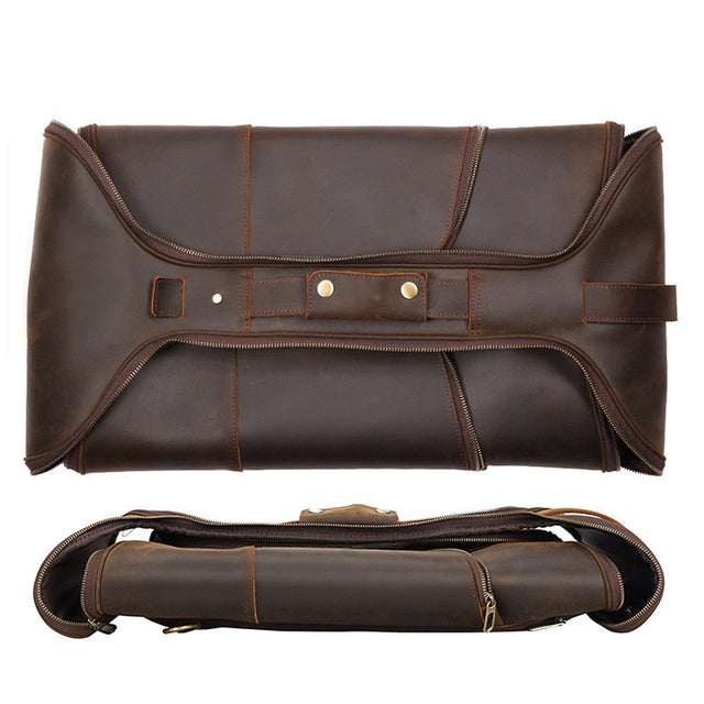 Men's Fashion Top Layer Leather Backpackage - Hanabi