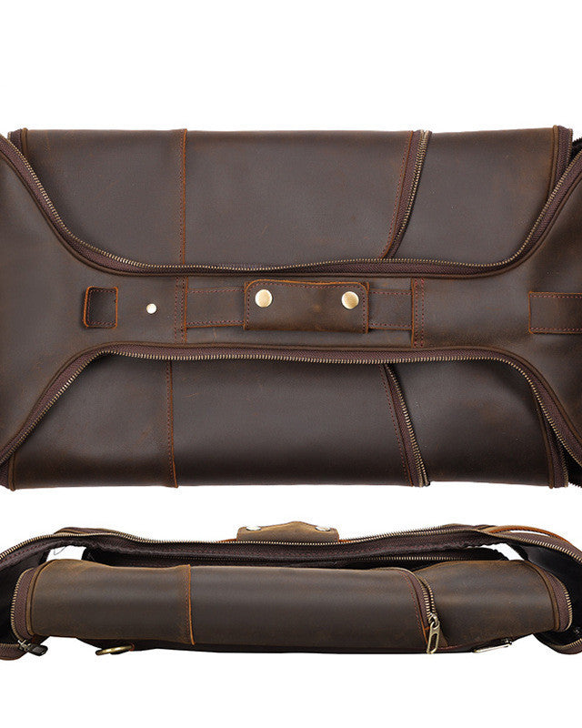 Men's Fashion Top Layer Leather Backpackage - Hanabi