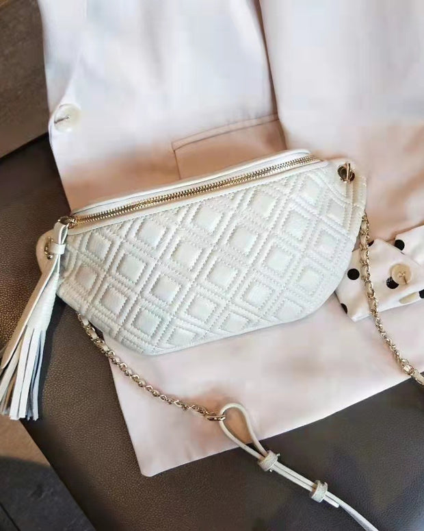Versatile Fashion Diamond Chain Crossbody Bag - Hanabi