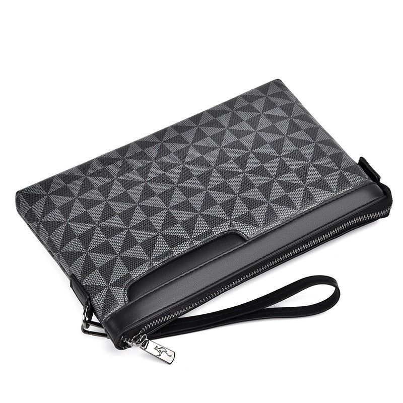 Men's Plaid Leather Portable Envelope Fashion Youth Wallet - Hanabi