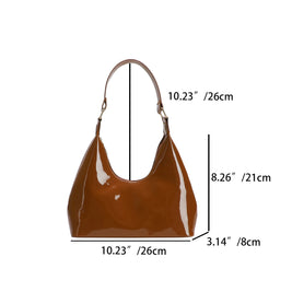 Patent Leather Glossy Women's Shoulder Bag Fashion All-match Handbag - Hanabi