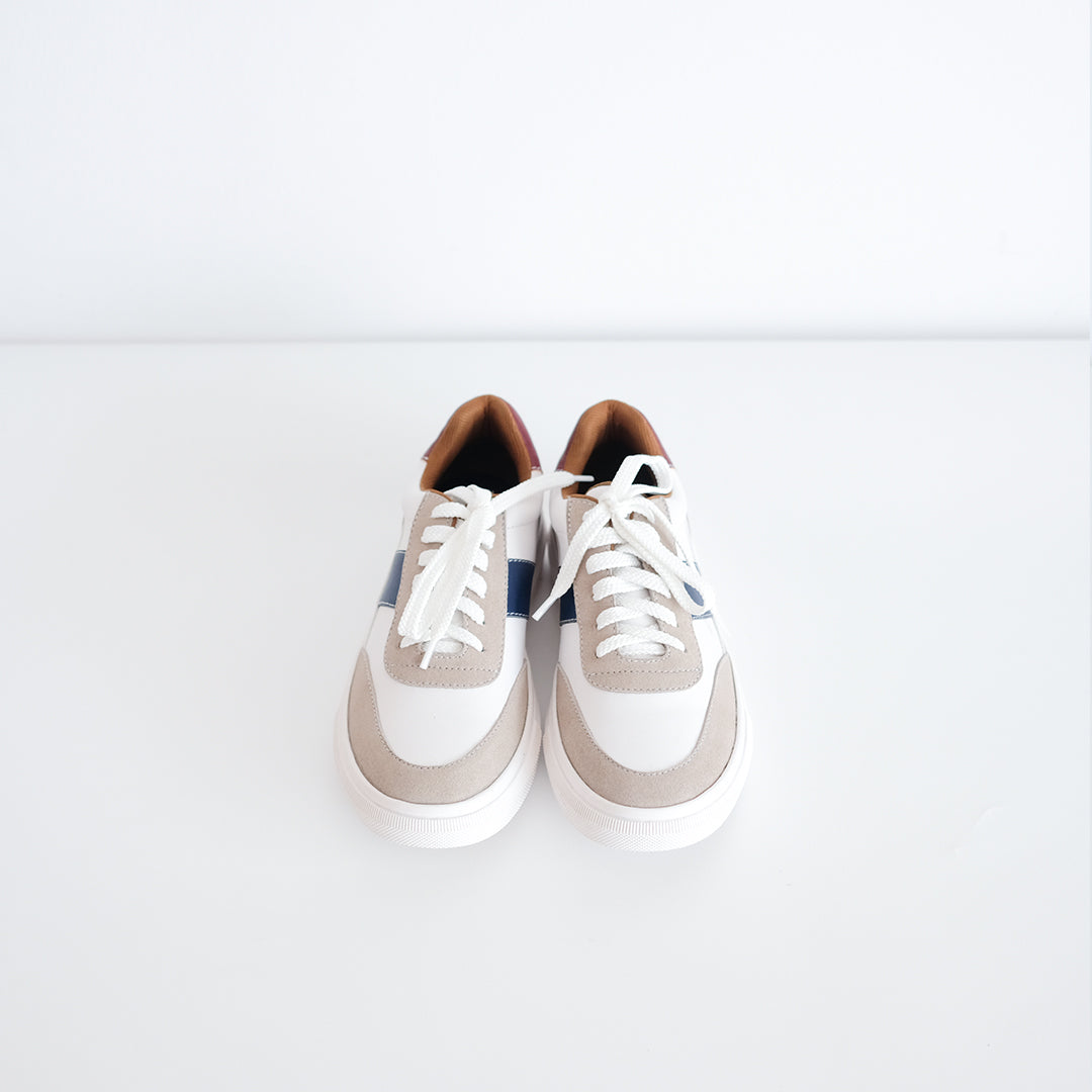 Akeno Weiß Kastanienbraun Marineblau - Herren Sneakers