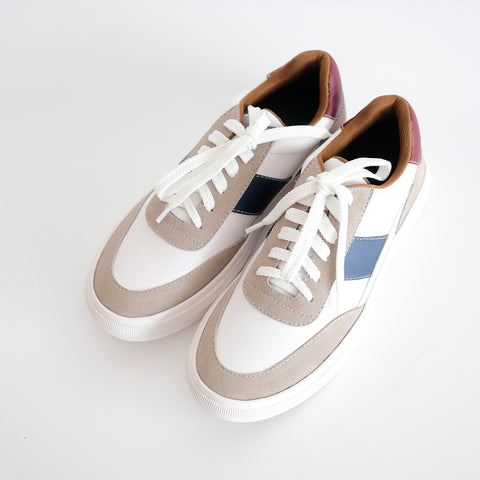 Akeno Weiß Kastanienbraun Marineblau - Herren Sneakers