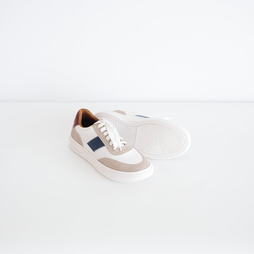 Akeno Weiß Kastanienbraun Marineblau - Herren Sneakers