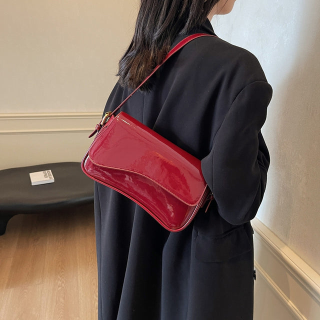 Fashion Women's Shiny Simple Shoulder Bag - Hanabi