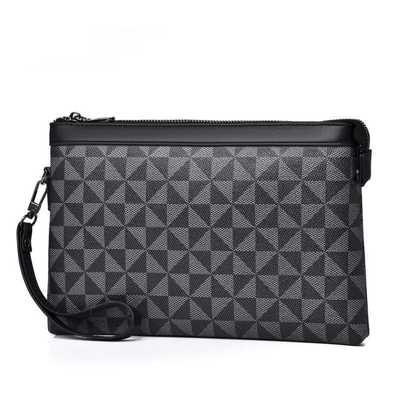 Men's Plaid Leather Portable Envelope Fashion Youth Wallet - Hanabi