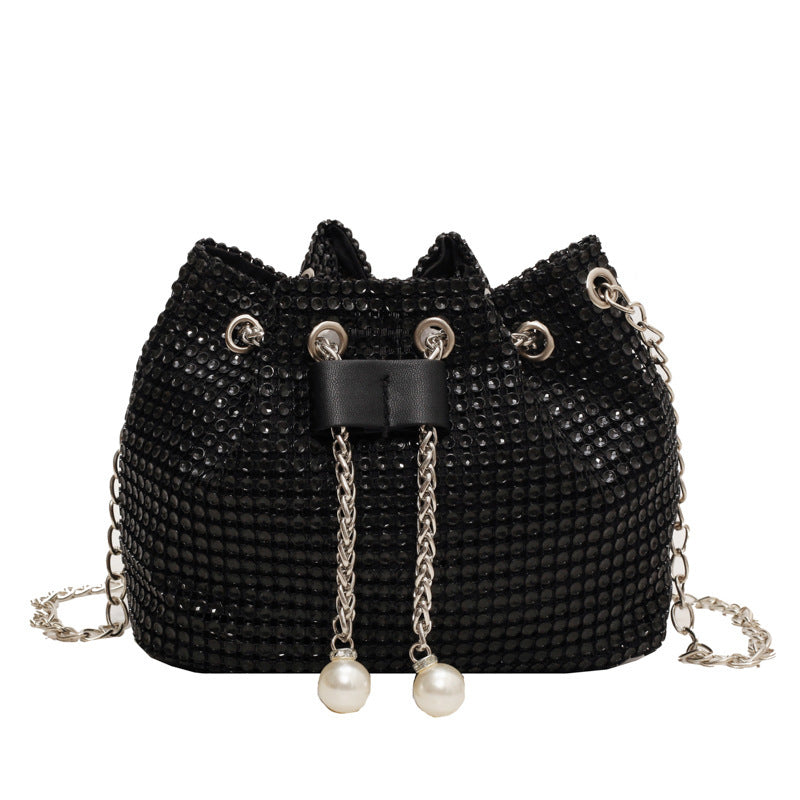 Women's Crossbody Rhinestone Bucket Bag - Hanabi